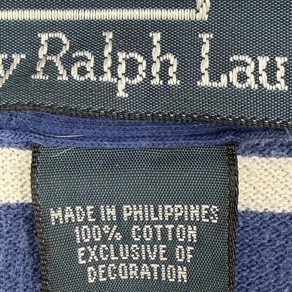 Vintage Polo Ralph Lauren mens shirt XL striped Pique ss embroidered logo preppy